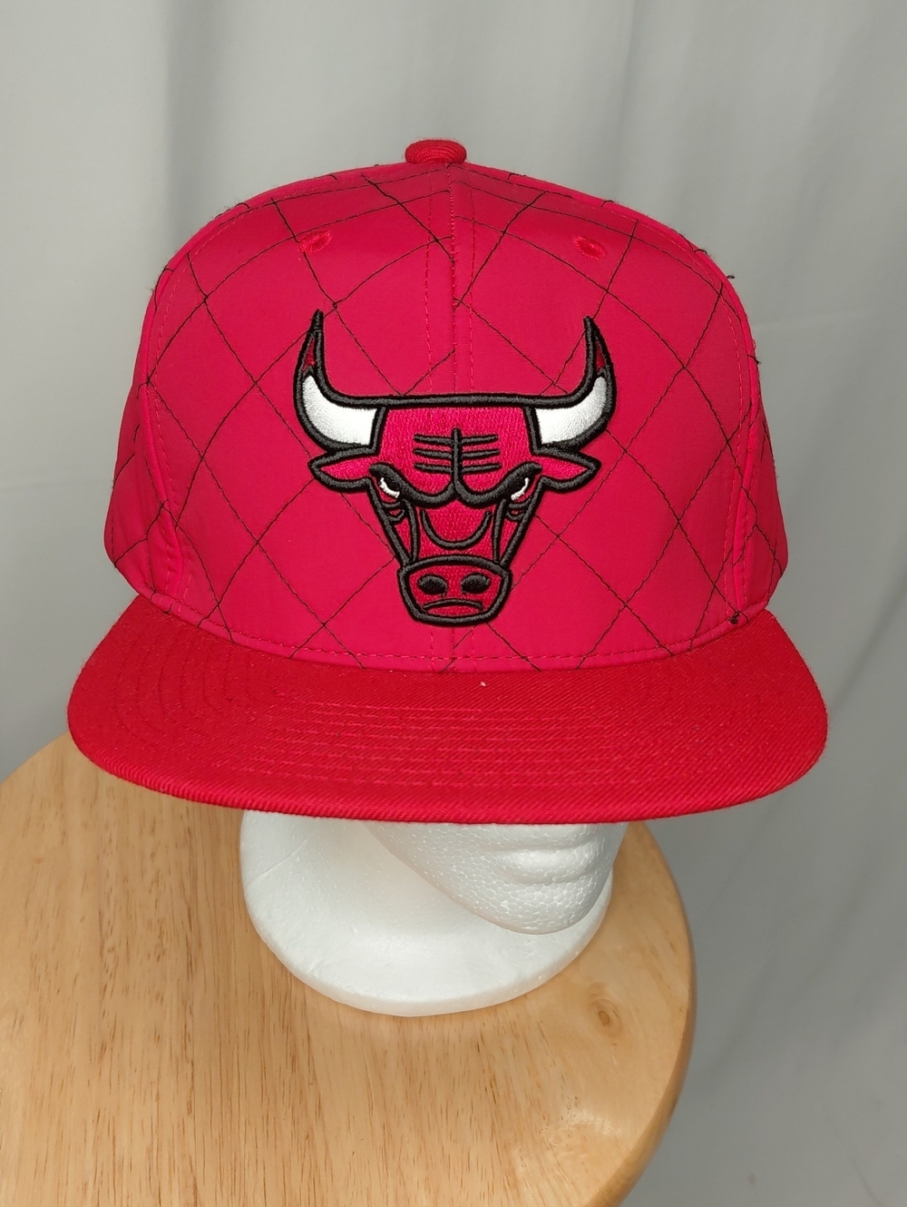 Mitchell & Ness Chicago Bulls Red Snapback Hat with Black & White Logo